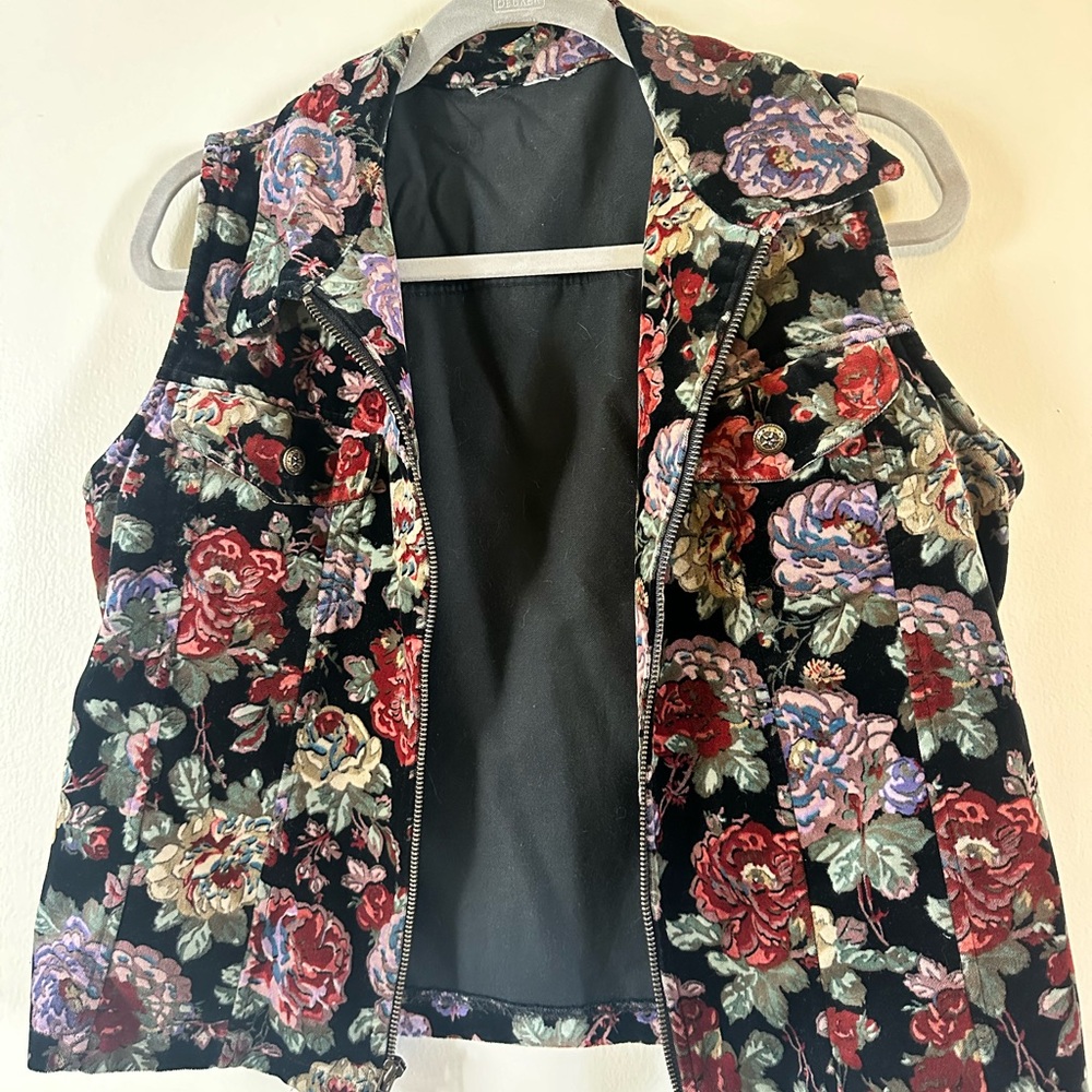 Floral Velvet Vest